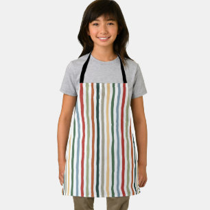 Hand-drawn stripes in art nouveau-inspired colours apron