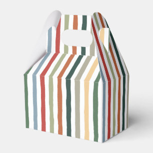 Hand-drawn stripes in art nouveau-inspired colours favour box