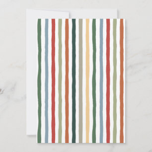 Hand-drawn stripes in art nouveau-inspired colours thank you card