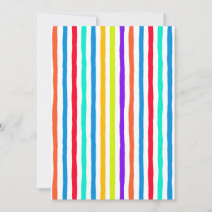 Hand-drawn stripes in bright pop art colours thank you card
