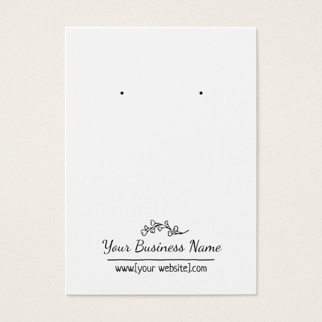 Hand Drawn Style Custom Earring Card (Front)