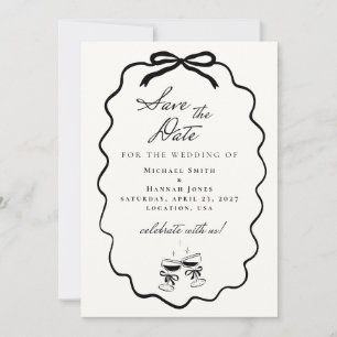Hand Drawn Style Wedding Save the Date Invitation