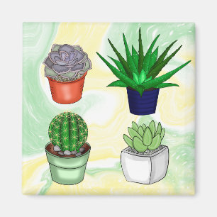 Hand drawn Succulents Magnet