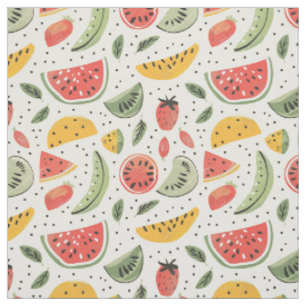 Hand-Drawn Summer Fruit Fabric