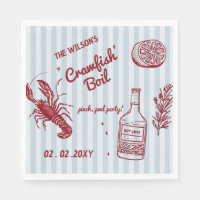 Hand Drawn Summer Seafood Crawfish Boil Party