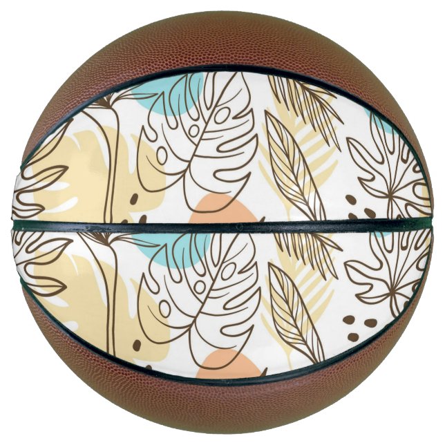 Hand drawn summer tropical pattern basketball (Front)