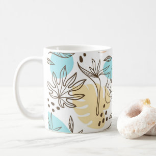 Hand drawn summer tropical pattern coffee mug