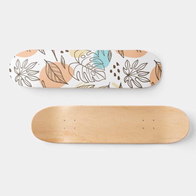 Hand drawn summer tropical pattern skateboard (Horz)