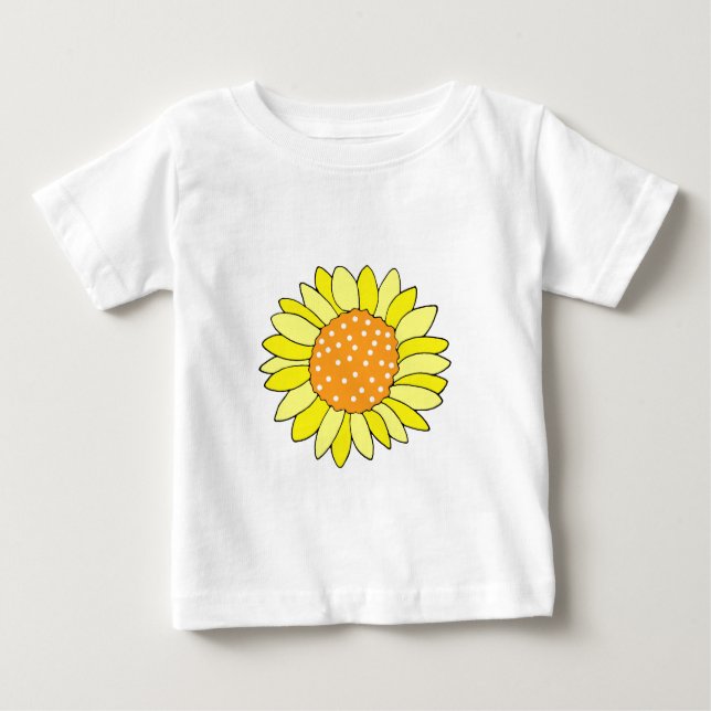 Hand Drawn Sunflower Baby T-Shirt (Front)