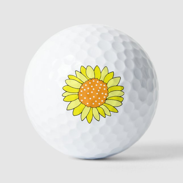 Hand Drawn Sunflower Golf Balls (Front)