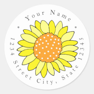 Hand Drawn Sunflower Label