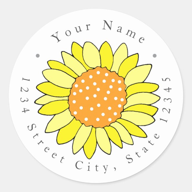 Hand Drawn Sunflower Label (Front)