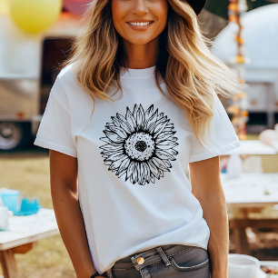 Hand Drawn Sunflower  T-Shirt