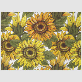 Hand Drawn Sunflower Tissue Paper