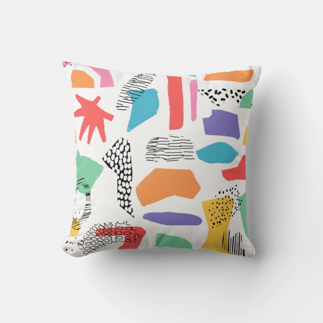 Hand drawn surface design. Artistic Memphis textur Cushion (Front)