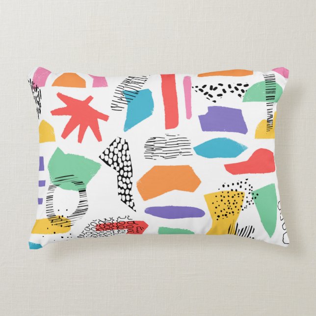 Hand drawn surface design. Artistic Memphis textur Decorative Cushion (Front)