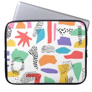 Hand drawn surface design. Artistic Memphis textur Laptop Sleeve