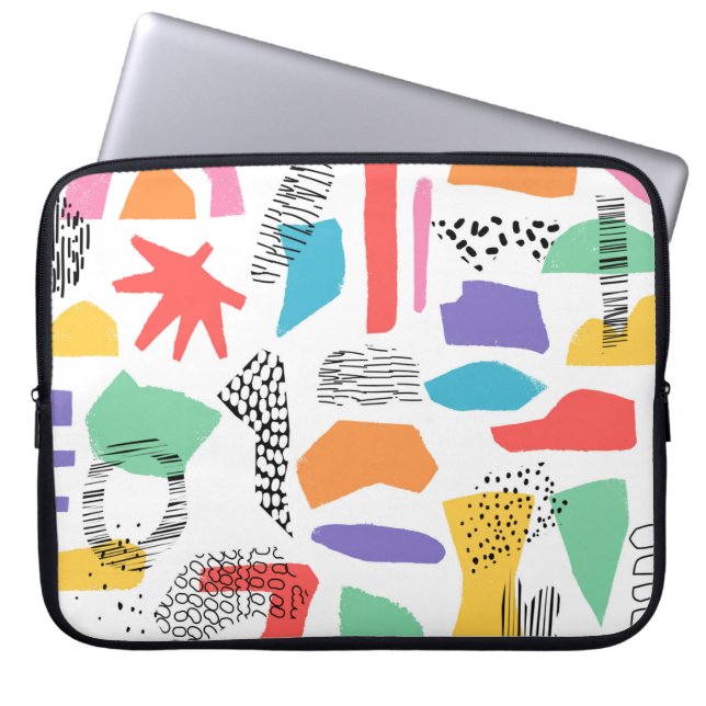 Hand drawn surface design. Artistic Memphis textur Laptop Sleeve (Front)