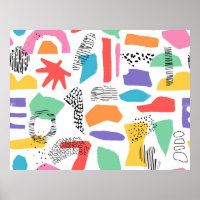 Hand drawn surface design. Artistic Memphis textur