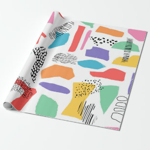 Hand drawn surface design. Artistic Memphis textur Wrapping Paper
