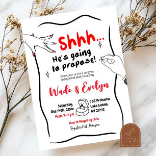 Hand Drawn Surprise Proposal Engagement Party Invitation