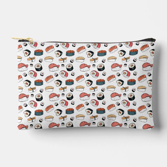 Hand-Drawn Sushi Mix Accessory Pouch (Front)