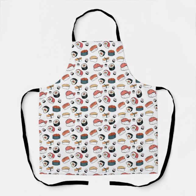 Hand-Drawn Sushi Mix Apron (Front)