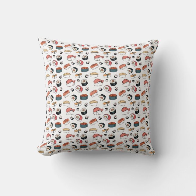 Hand-Drawn Sushi Mix Cushion (Front)
