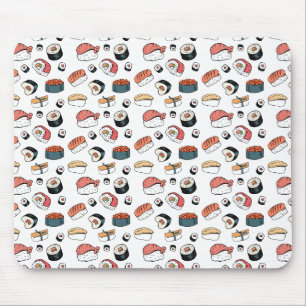 Hand-Drawn Sushi Mix Mouse Pad