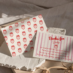 Hand Drawn Sweet Baby Strawberries Book Request Enclosure Card
