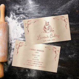 Hand Drawn Sweet Cupcake Bakery Pastry Chef Business Card