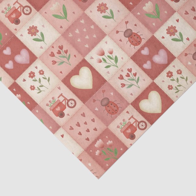 Hand Drawn Sweet Patchwork Pattern - Tissue Paper (Detail)