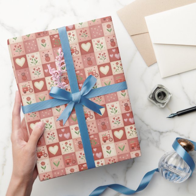 Hand Drawn Sweet Patchwork - Wrapping Paper Roll (Gifting)