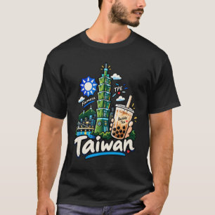 Hand Drawn Taiwan Travel Art Landmark T-Shirt