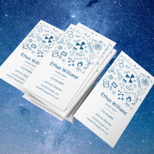 Hand-drawn Teaching Elements Science Tutor Business Card