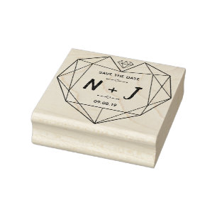 Hand drawn text monogram lines heart diamond sketc rubber stamp