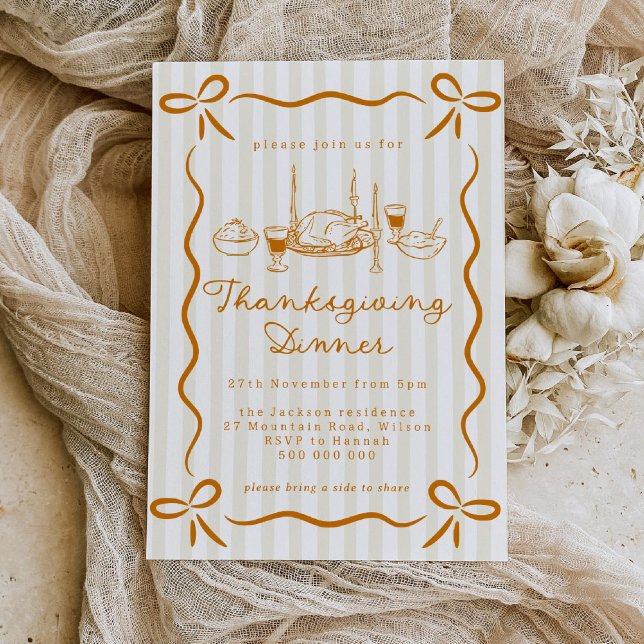 Hand Drawn Thanksgiving Dinner Invitation (Creator Uploaded)