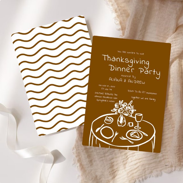 Hand Drawn Thanksgiving Dinner Scribble Invitation (Creator Uploaded)