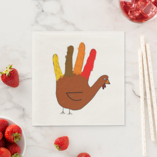 Hand-Drawn Thanksgiving Turkey Napkin