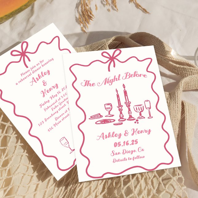 Hand Drawn The Night Before Rehearsal Dinner    Invitation (Creator Uploaded)