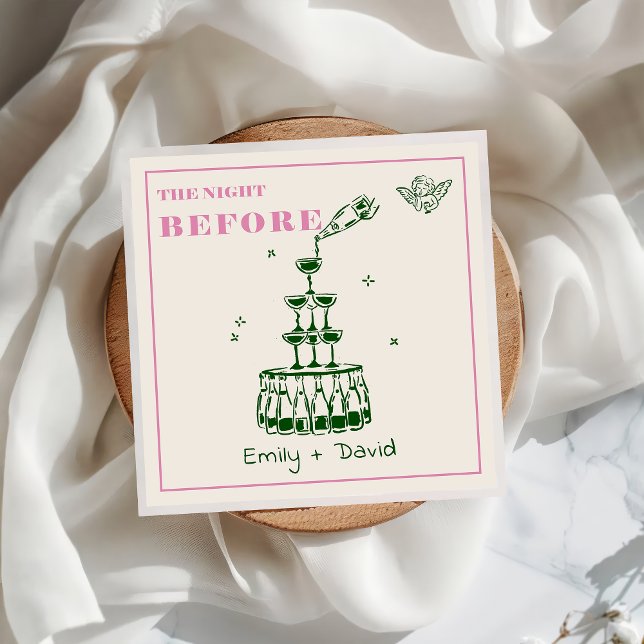 Hand Drawn The Night Before Wedding Napkins (Creator Uploaded)