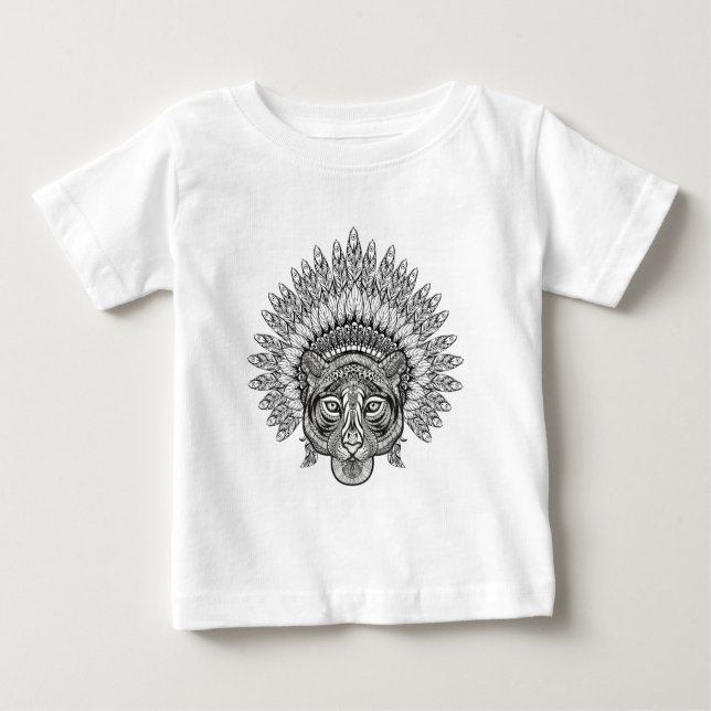 Hand Drawn Tiger In Style Baby T-Shirt (Front)