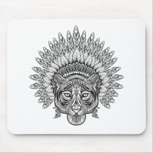 Hand Drawn Tiger In Style Mouse Pad