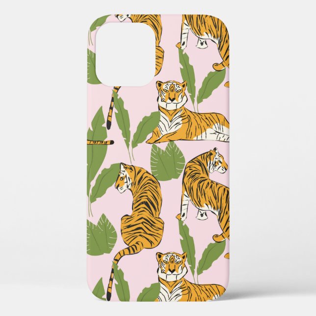 Hand drawn tiger seamless pattern, big cats in dif Case-Mate iPhone case (Back)