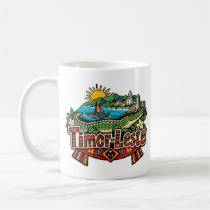 Hand Drawn Timor-Leste Travel Art Landmark Coffee Mug