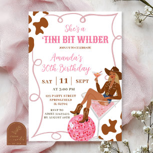 Hand Drawn tini bit wilder adult birthday Invitation