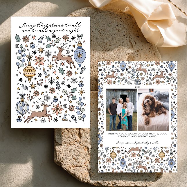 Hand Drawn | To All a Good Night Christmas  Holiday Card (Creator Uploaded)