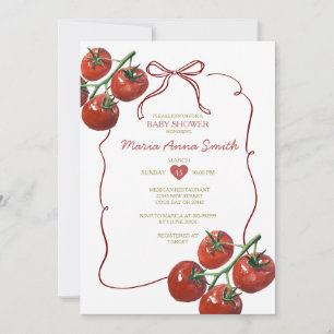 Hand Drawn Tomato Baby Shower Invitation