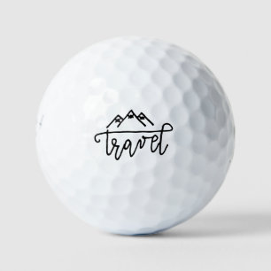 Hand Drawn Travel Text Golf Balls