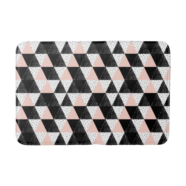 Hand Drawn Triangle Geometric Pattern Bath Mat (Front)